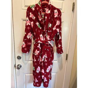 Holiday fuzzy bathrobe